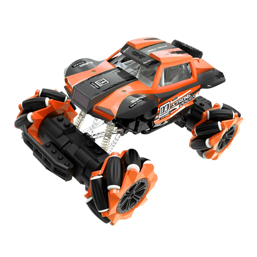 1:16 4WD RC Car Toy 2.4G Wireless Control Drift Climbing Stunt RC Car with Mecanum Wheel Horizontally Drift Off Road Light Music - Цвет: Orange A