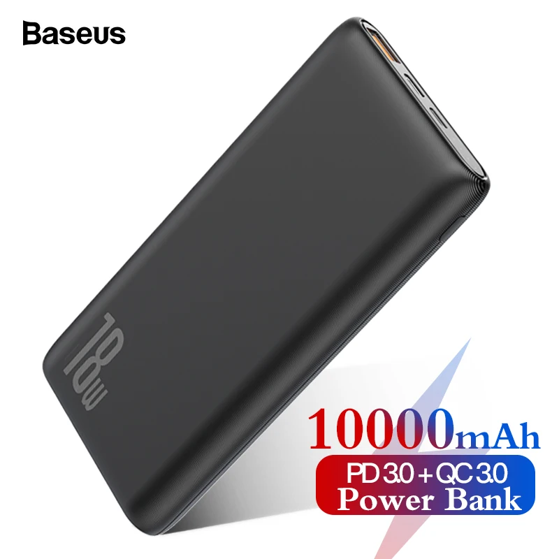 Baseus power Bank 10000 мАч Быстрая зарядка 3,0 USB PD Быстрая зарядка QC3.0 PD3.0 портативное Внешнее зарядное устройство для Xiaomi Mi 9