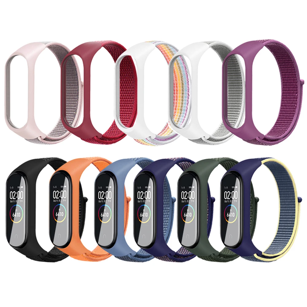 

Sport Nylon loop band for Xiaomi Mi band 4 3 Strap Wristband Mi band 4 3 correa Bracelet replaceable Xiaomi mi band 4 3 strap