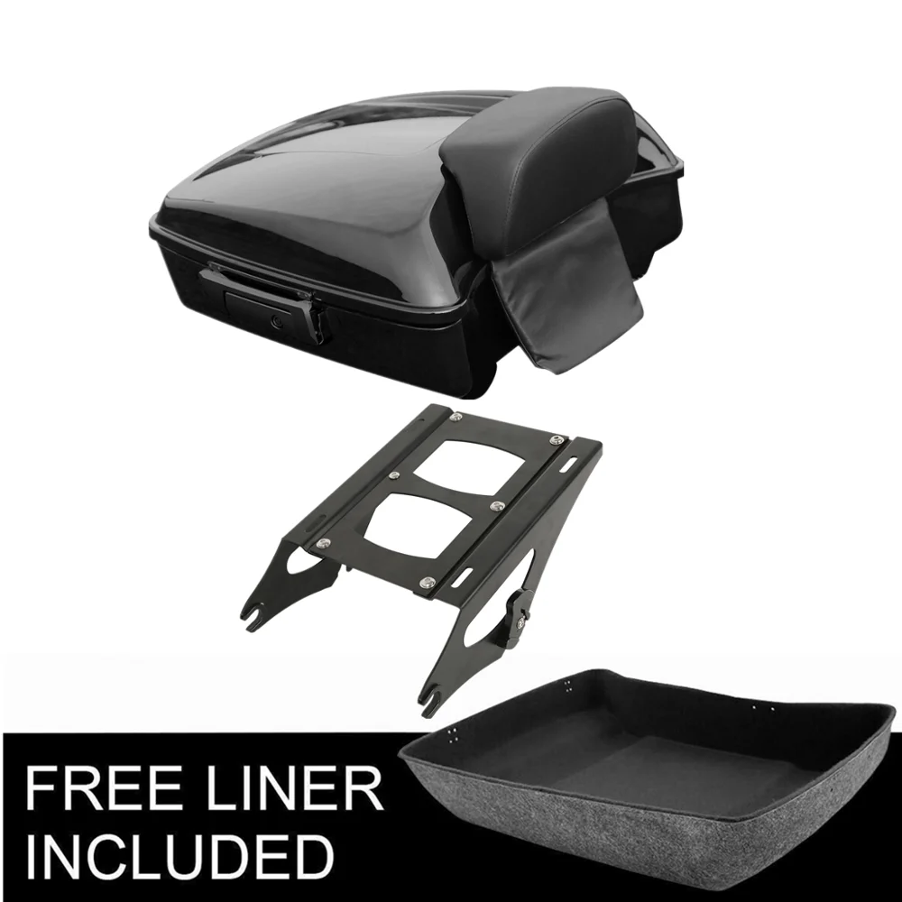 Moto Cut Pack Trunk Black Latch Schienale Rack Per Harley Tour Pak Touring Electra Glide Road Glide Road King 2014-2023