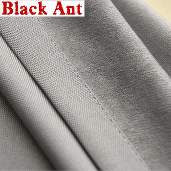 

Modern Solid Color Velvet Linen Thick Blackout Curtains Fabric Bedroom Coffee Grey Window Drapes Treatment Living Room X434F4