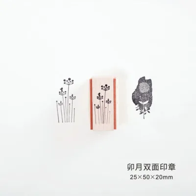 maoyue Двухсторонний деревянный резиновый штамп в стиле ретро для изготовления поздравительных открыток, сделай сам, скрапбукинг, стандартный штамп - Цвет: maoyue