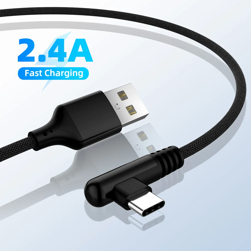 Кабель Micro USB Type-C 90 градусов для быстрой зарядки кабель передачи данных Samsung S10 S9