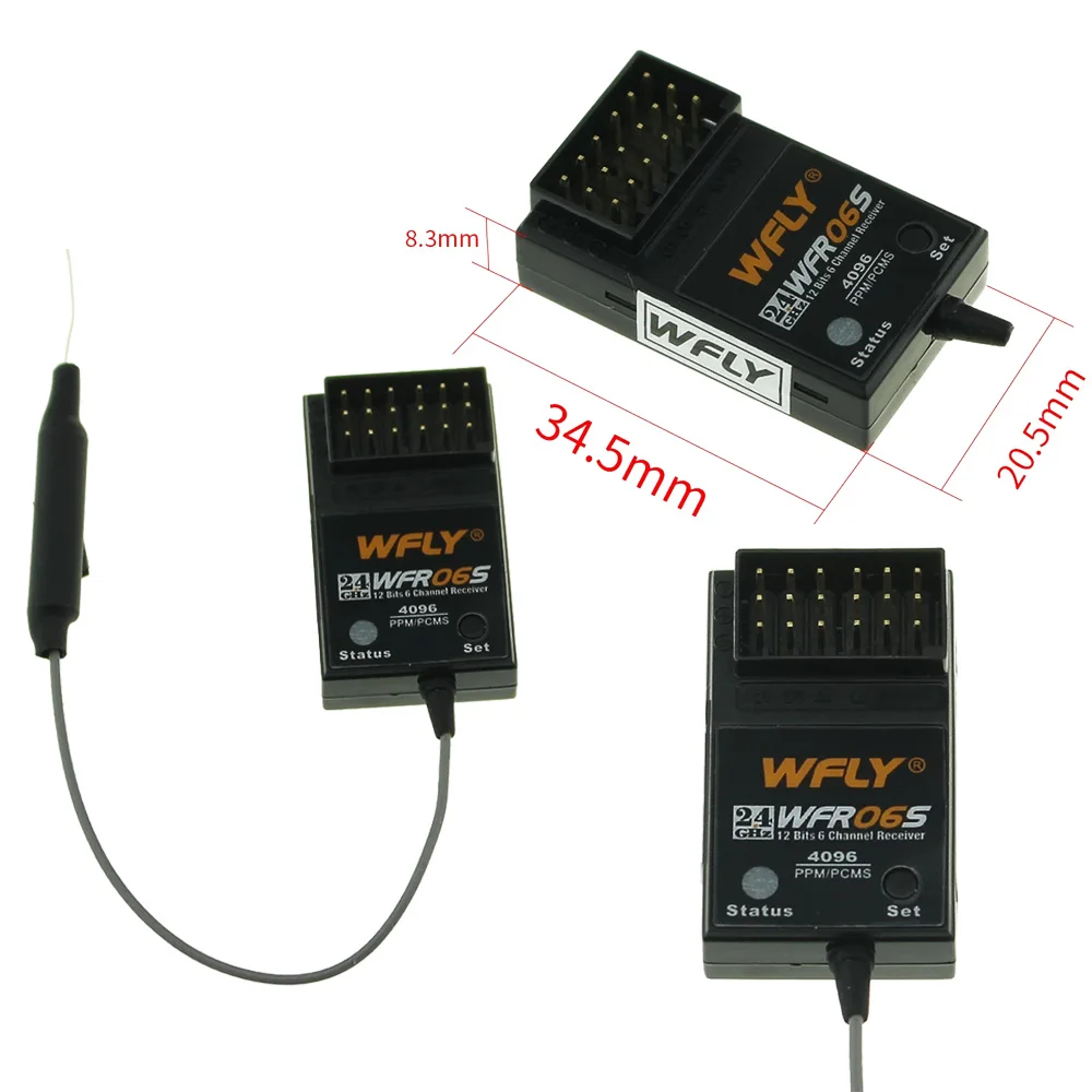 

Original WFLY WFR04S/WFR06S/WFR07S/WFR09S/RD201W/RF207S/RF201S 2.4G Receiver 4CH/6CH/7CH/9CH For Remote Control For RC Drone