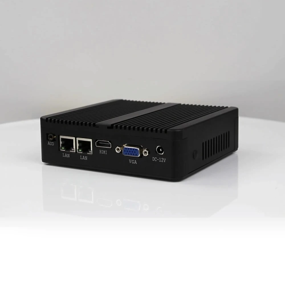 Мини ПК без вентилятора Celeron N4100 J4105 J1900 J1800 Dual LAN 2 * COM N2830 HDMI Wi Fi Windows 10 неттоп офисный