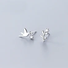 MloveAcc 925 пробы серебряные женские ювелирные изделия модные милые серьги-гвоздики с птицей для женщин и дочек подарок для девочек