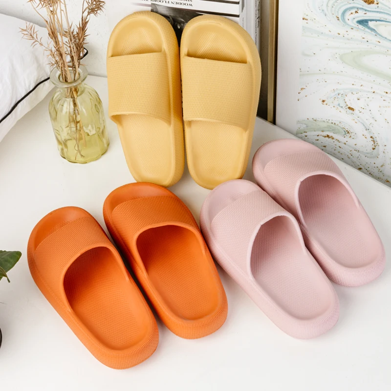 

Women's Slippers Men Home Summer Slippers Flat Platform 4.5 Cm Slides Bathroom Non-slip Clogs Shoes Breathable Soft Sole Outside