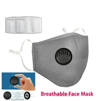 

Breathable Valved Mask Reusable Masks Mouth Mask With Activated Carbon Gasket Portable to Use In stock Face Mask For Men Women