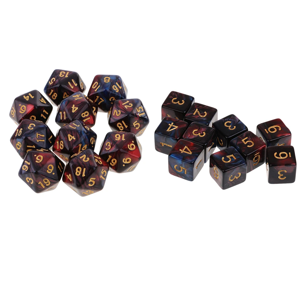 20x D6 многогранные кубики для подземелий и драконов DND RPG MTG игры казино питания