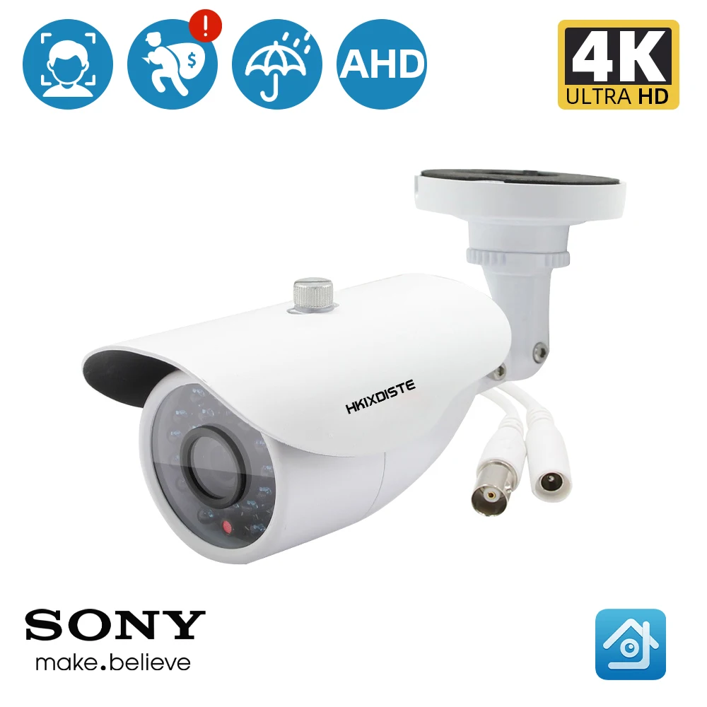HKIXDISTE 8MP SONY IMX323 Full HD Крытая/Наружная цилиндрическая AHD-камера видеонаблюдения с