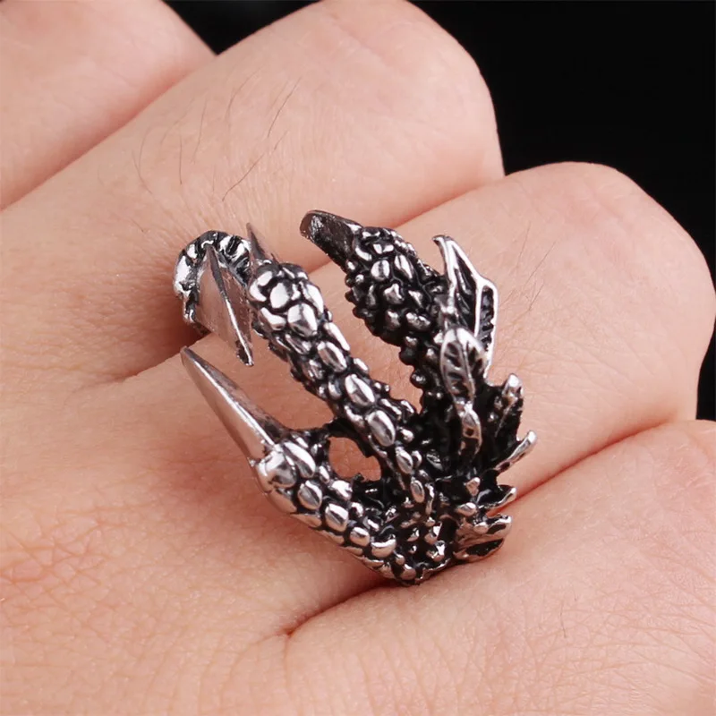 1PC кольца Punk Silver Color Unisex Rings Opening Adjustable Metal