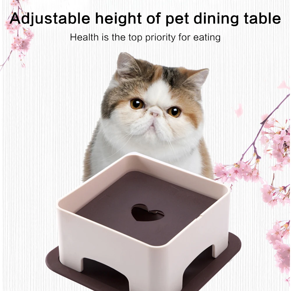 

1pcs Height Adjustable Pet Non-slip Table Dish Rack Dog Bowls Cats Feeding Dishes Plastic Non-Slip Lifting Table