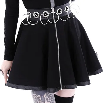 

Spring and Summer Mini Skirt Harajuku Gothic Skirts Woman Woman Zipper Skirt