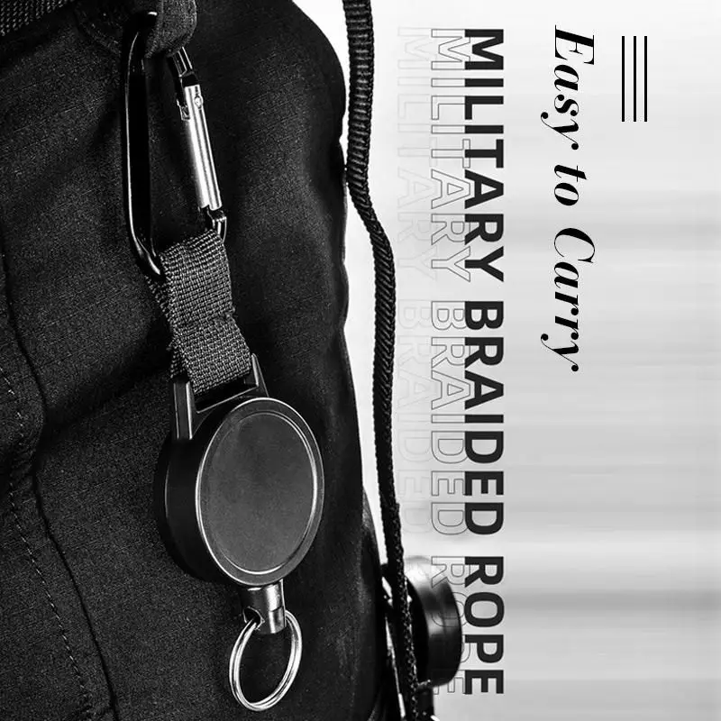Anti-theft Telescopic Keychain Retractable Hook Keychain Burglar Chain Key Holder Tactical Key Ring Accessories 60cm telescopic keychain