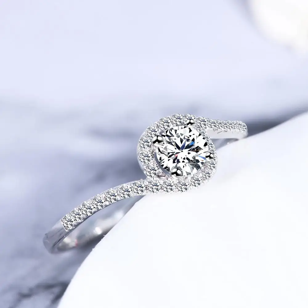 CC Wedding Rings Women Cubic Zirconia Stone White Gold Color Trendy Jewelry Bridal Engagement Ring