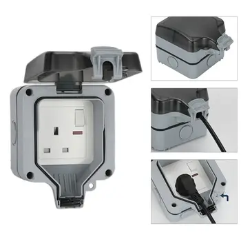 

IP66 Weatherproof Outdoor Power Socket 13A Single Standard Electrical Outlet G92B