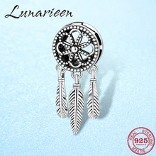 Настоящее 925 пробы серебро Ловец снов бусины зажимы подходят браслет reflexions ювелирных изделий