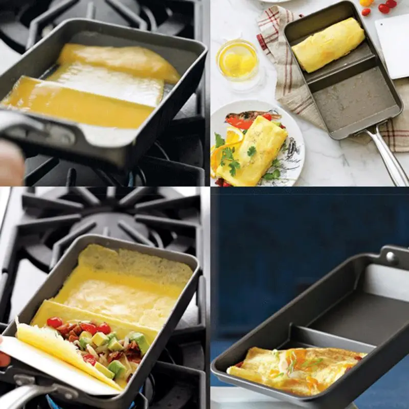 

GH Rectangular Japanese Style Non-stick Frying Pan Burning Cake Roll Egg Roll Pan Mini Sushi Omelette Square Frying Pan kitchen