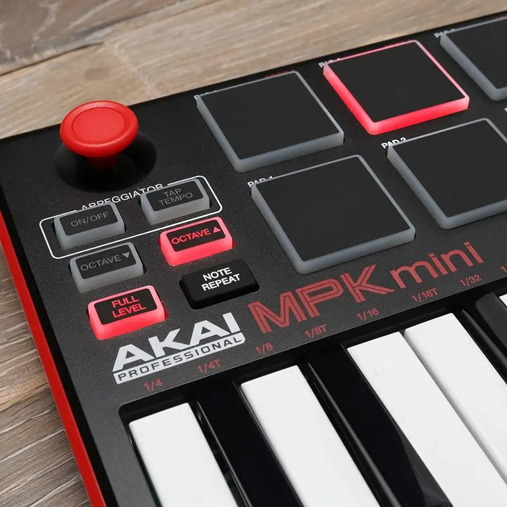 Akai Профессиональный MPK Mini MK2 MKII-25 ключ ультра портативный USB MIDI drum pad и контроллер клавиатуры