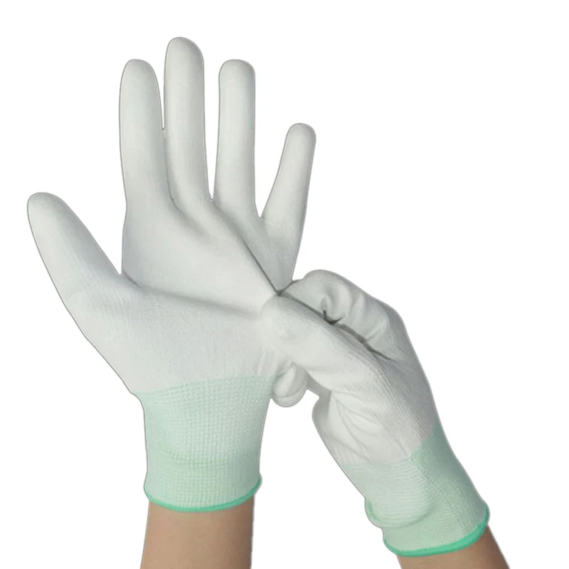 

50 Pair Protective Isolation Gloves Anti Static Gloves PU Coated Palm Coated Finger PC Antiskid for Protection