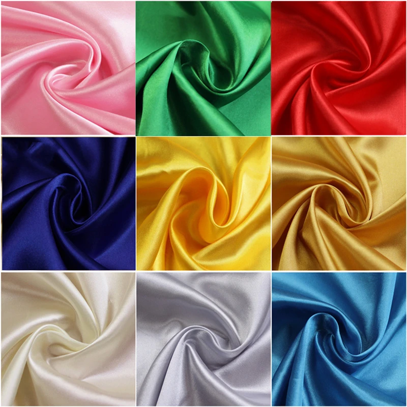 Satin polyester high end fabric, imitation silk diy handmade clothing