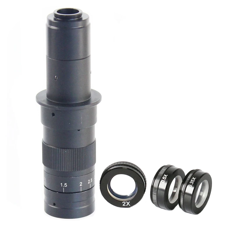 10-180x увеличение зум C-mount объектив+ 0.5X 2X 0.35X Вспомогательный объектив Барлоу для промышленного микроскопа окуляр камеры