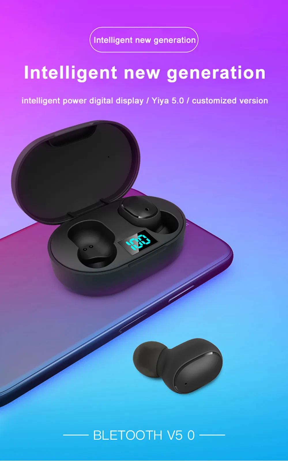 TWS Bluetooth наушники 300 мАч светодиодный дисплей беспроводной Bluetooth V5.0 наушники DSP стерео водонепроницаемые наушники с микрофоном