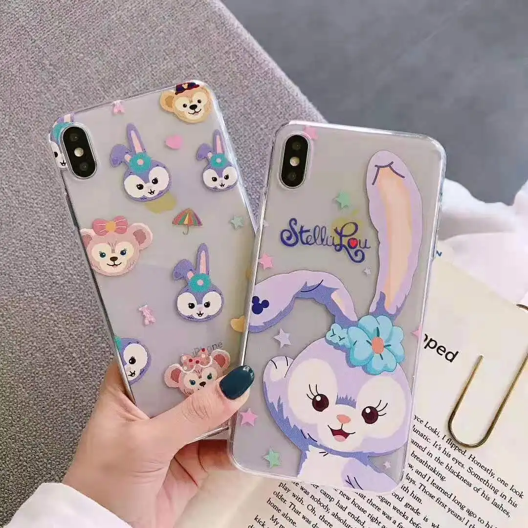 

Cute Duffy Bear High Anti-Yellow TPU Phone Case for iPhone 8 XS X XR MAX 6 6S 7 plus Cartoon Soft Transparent Back Cover