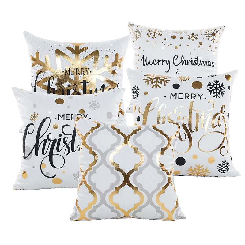 Christmas Decorations Home Cotton Linen Cushion Cover 45*45cm