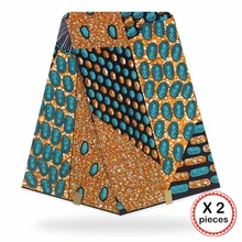 Африканская восковая ткань с принтом Хлопок Шитье Анкара африканская ткань 12 ярдов Нигерия Гана ткань для DIY свадебного платья 91603