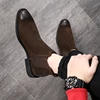 men luxury fashion shorts ankle boots youth cowboy genuine leather shoes point toe spring autumn chelsea boot mans botas hombre ► Photo 2/4