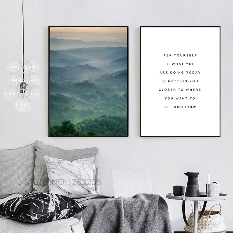 Природные пейзажи настенные принты скандинавский плакат горный пляж искусство