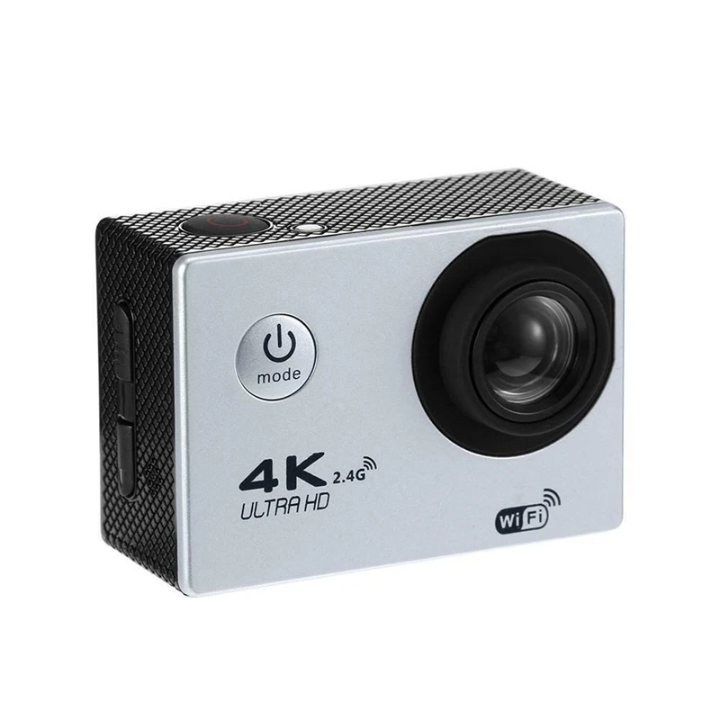 4K Wifi Cámara de Acción 1080P Hd 16Mp casco Cámara impermeable Dv Control remoto deportes Video Dvr plateado