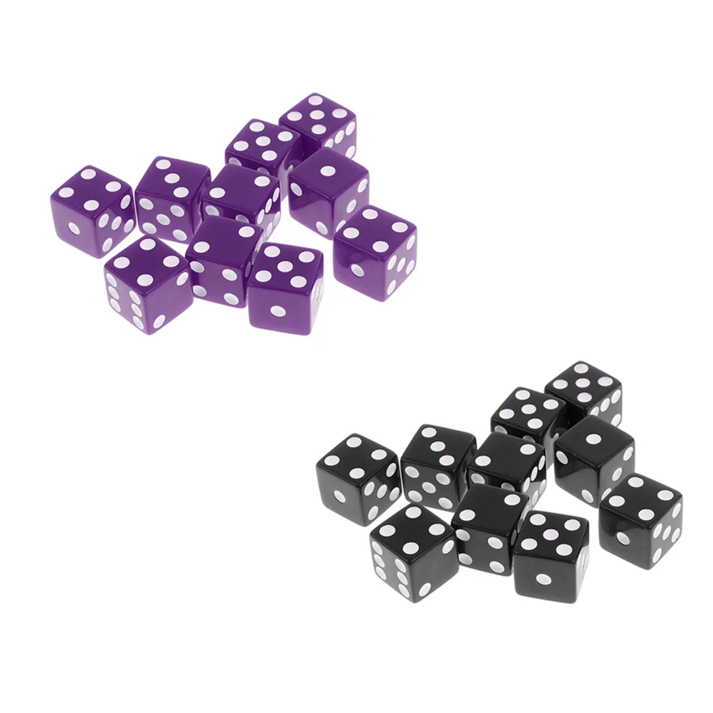20x White Dotted Dice D6 Six Sided 16mm for MTG TRPG DND Table Board Games