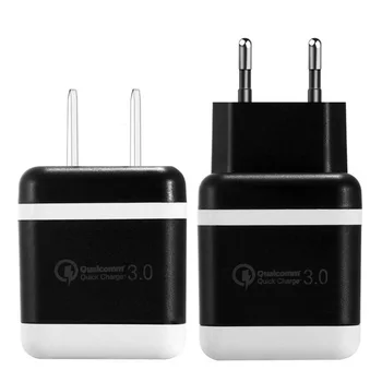 

Smart QC3.0 Eu US Fast Charging Wall charger Usb Power Adapter For Ipad Iphone 7 8 Plus XR Samsung Xiaomi Android phone