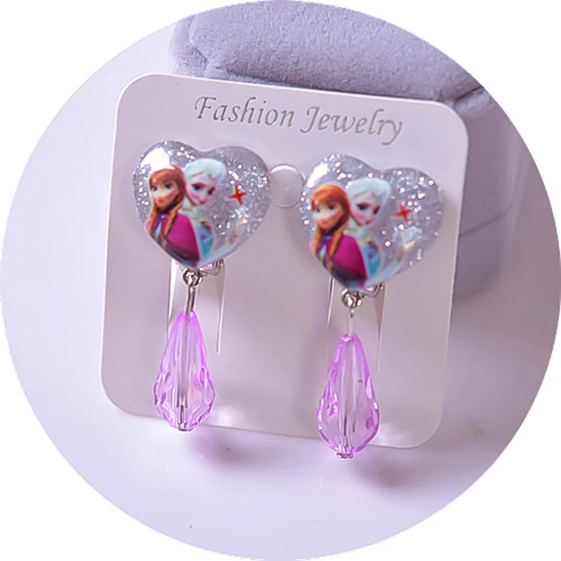 Детские серьги Холодное сердце 2 с клипсой милые жемчужные аксессуары для