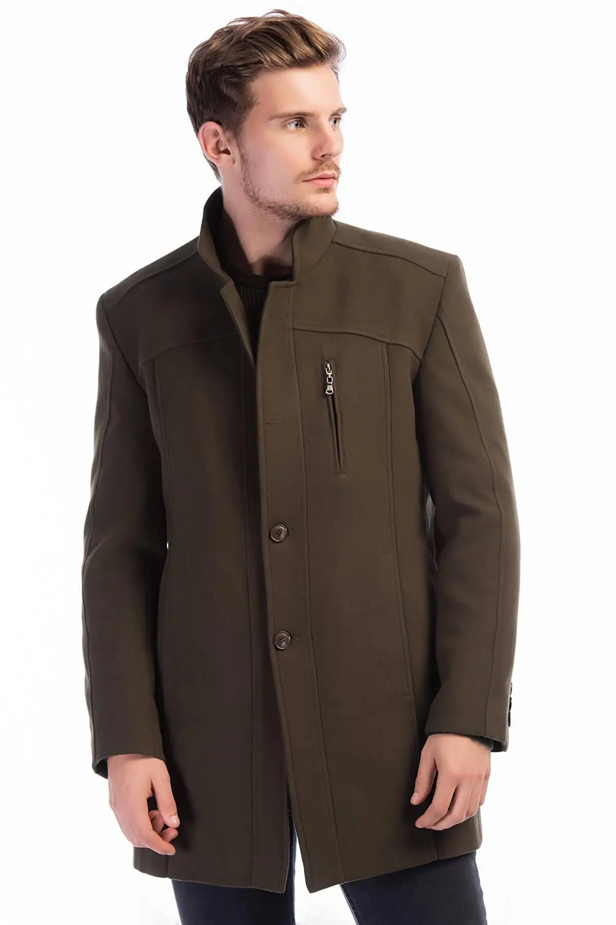 Dewberry мужской Overcoat-1020001P8311 цвета хаки