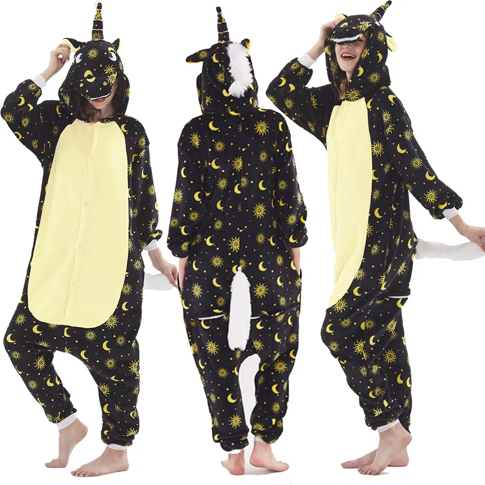 Зимняя теплая одежда для сна с рисунками животных Kigurumi для мальчиков; пижамы для детей с изображением Человека-паука, стежка, Единорога; пижамы для девочек; пижамы для мальчиков-подростков - Цвет: LA41