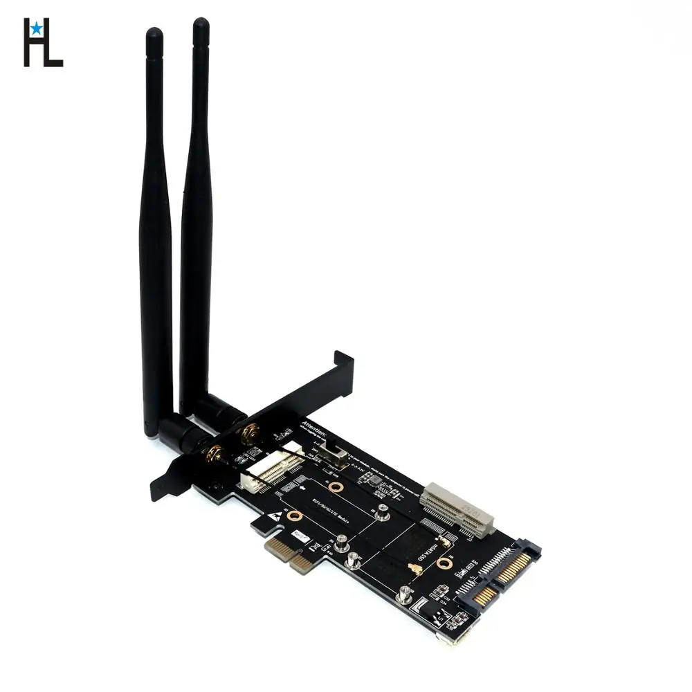 Mini PCI-E/ mSATA SSD к PCI-E и SATA 2,5 адаптер со слотом для SIM-карты для Wi-Fi/ 3G/4G/LTE/ Msata SSD mini pci e msata ssd to pci e and sata 2 5 adapter with sim card slot for wifi 3g 4g lte msata ssd