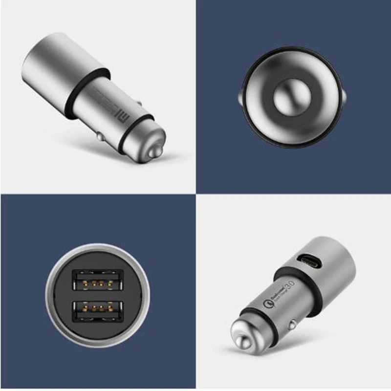 Оригинальное Xiaomi mi автомобильное зарядное устройство QC3.0 Dual USB 18 Вт металл Быстрая зарядка для mi 8 9 Pro mi x 2s CC9 Pro CC9e A2 красный mi Note 7 8 Pro