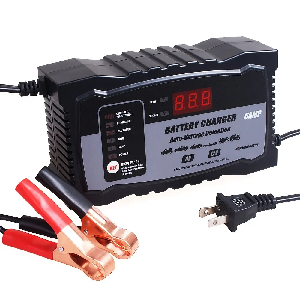 6V 12V 6AMP Полностью автоматическая машина для автомобиля Батарея Зарядное устройство 6V 12V 8A 24V 12A смарт-устройство для быстрой зарядки для AGM гель мокрый свинцово-кислотный Батарея Зарядное устройство ЖК-дисплей Дисплей - Цвет: 6V 12V 6AMP