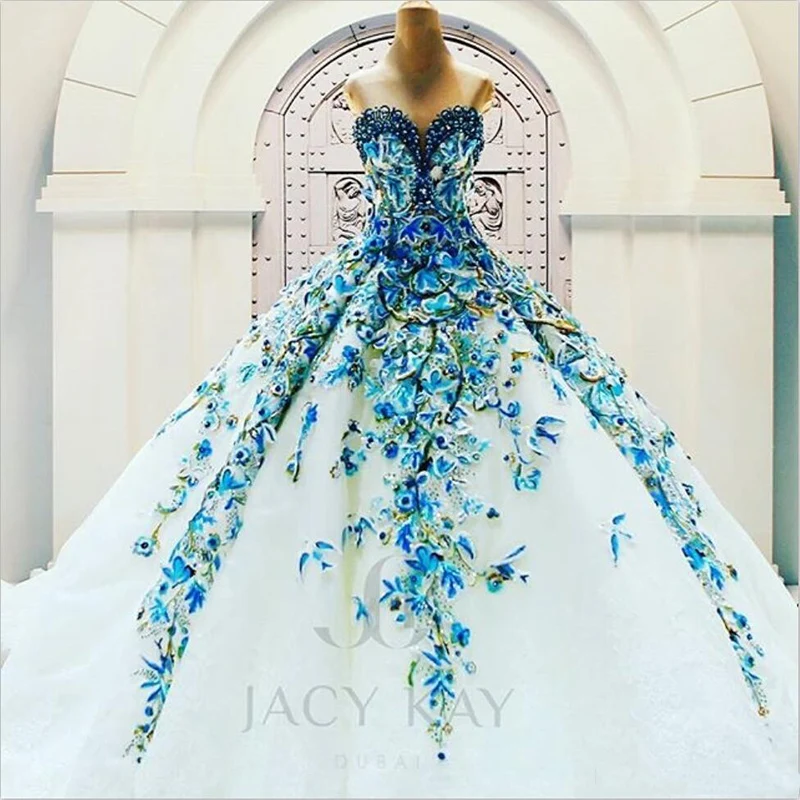 Jacy Kay Роскошная свадебная одежда реальное изображение возлюбленные Свадебные платья «горный хрусталь» бусины свадебное платье с открытой спиной собора Поезд