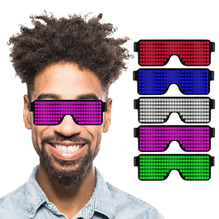 8 режимов быстрая вспышка светящиеся очки USB Led вечерние USB зарядка светящиеся солнцезащитные очки Рождественские концертные люминесцентные игрушки
