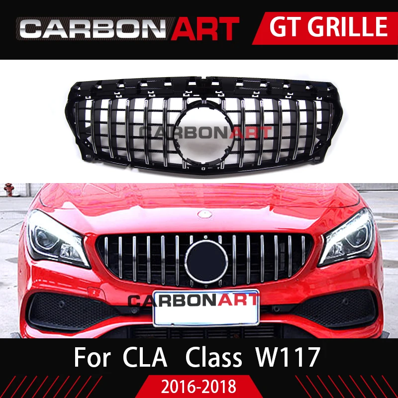 Решетка CLA W117 GT style для MB передний гриль benz Class C117 CLA200 220 CLA260 300 2016 2018|Гоночные