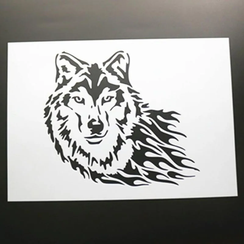 

1pc Wolf Painting Template DIY Layering Stencils Painting Scrapbook Coloring Embossing Album Decorative Card Template Reusable