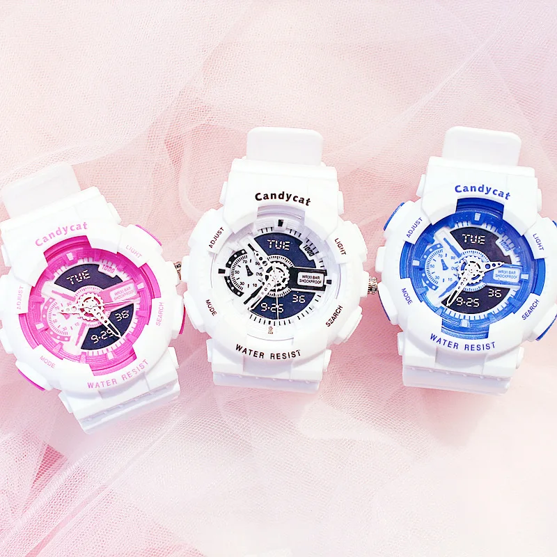 

2019 New Soft Silicone Sports Watch Ladies Series Wristband Casual Electronic Watch Bracelet Candy Color Fashion Brand Watch