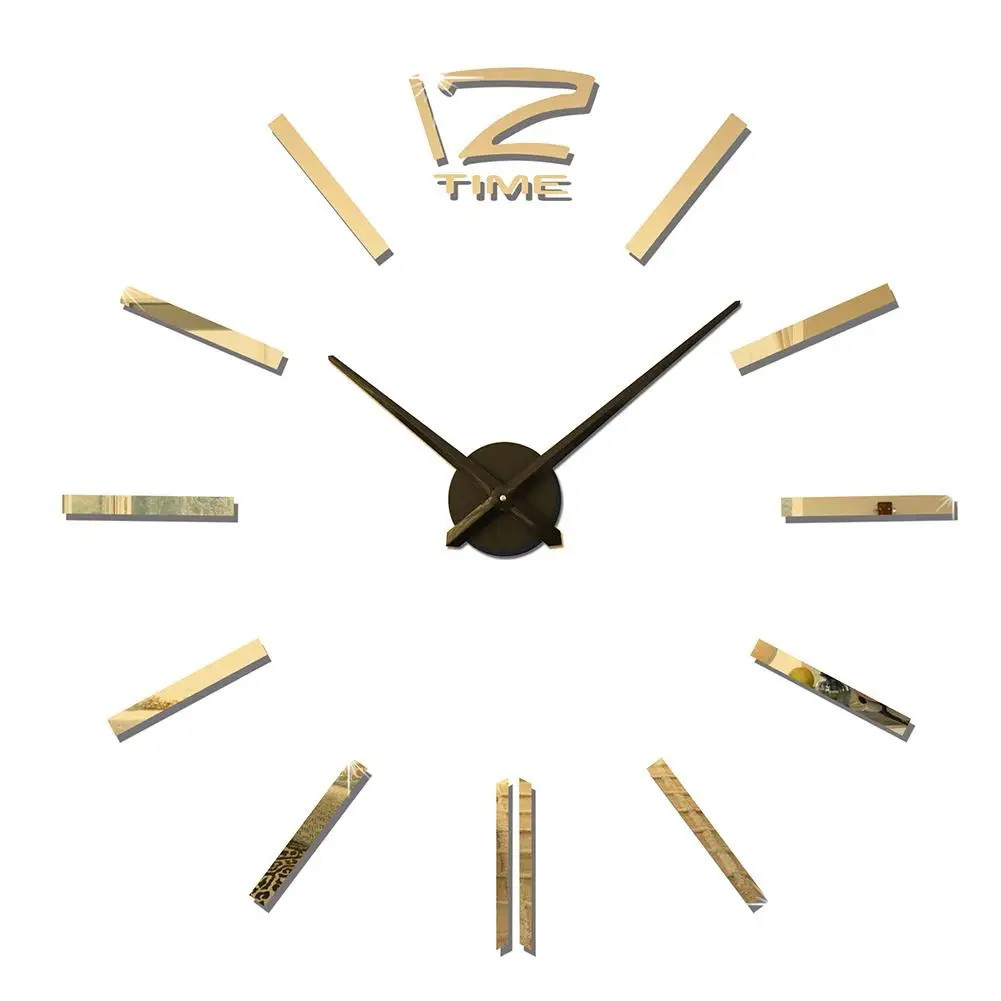 Antique Mini DIY Mirror Surface Clock Sticker Mute Wall Clock 3D Wall Watch Living Room Home Office Decor Christmas Gift