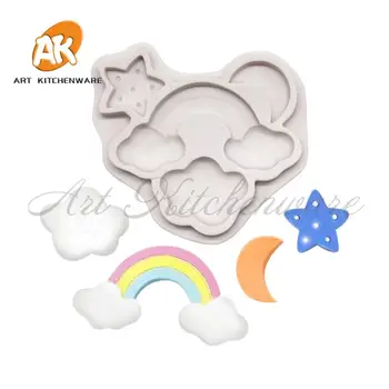 

Rainbow Silicone Mold Cake Mold Fondant Tools Cake Tools Kitchenware Baking Tools Soap Mould Cookie Cupcake Decoration