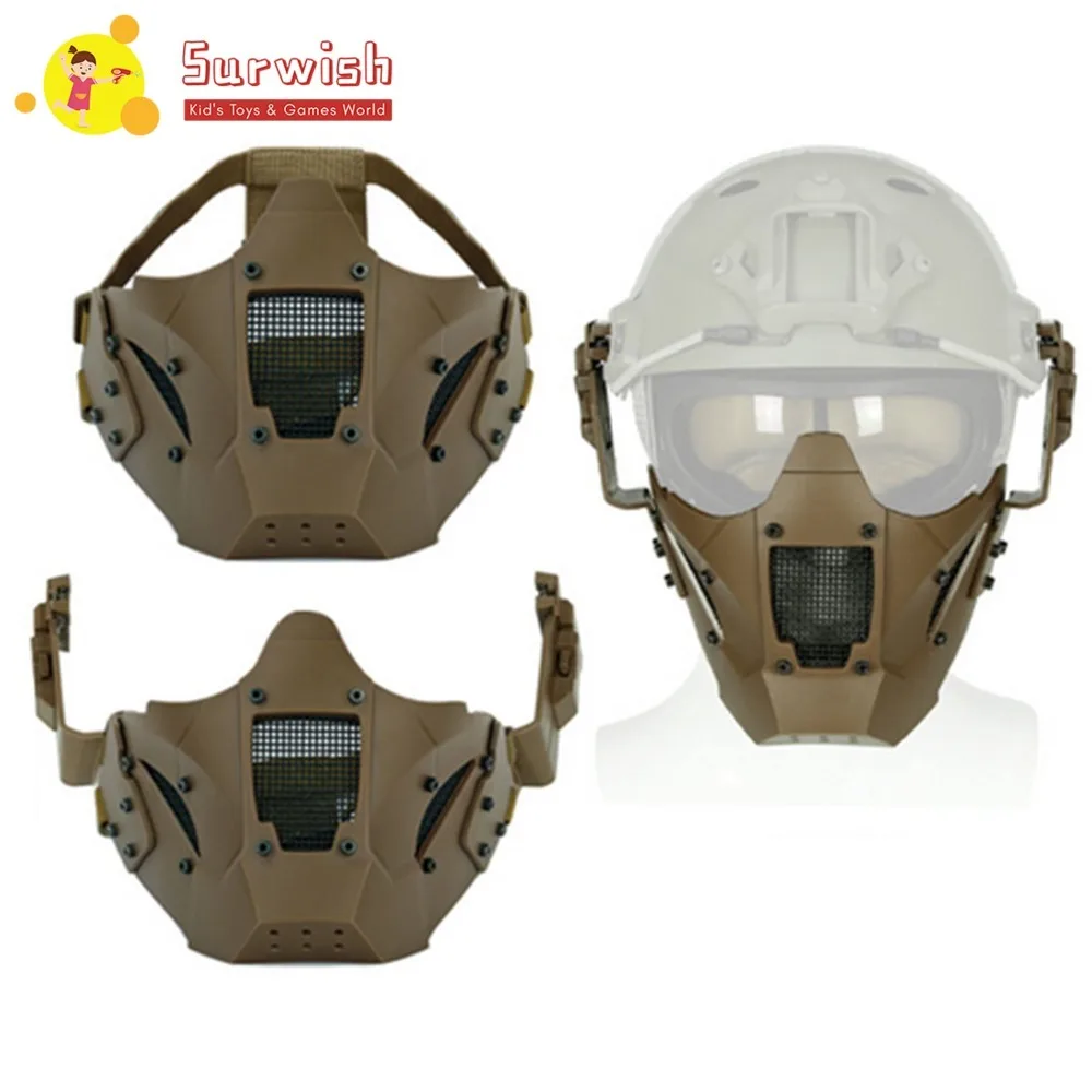 

Surwish Half Face Tactics Mask Facial Safety Protection Military Mask For Outdoor Games/for Airsoft With Black/ /Mud Color