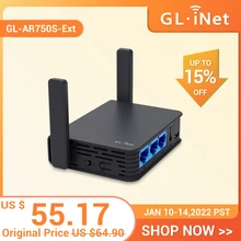 GL.iNet AR750S Gigabit Travel AC Router (ardesia) 750Mbps Dual Band Wi-Fi 128MB RAM MicroSD supporto OpenWrt preinstallato